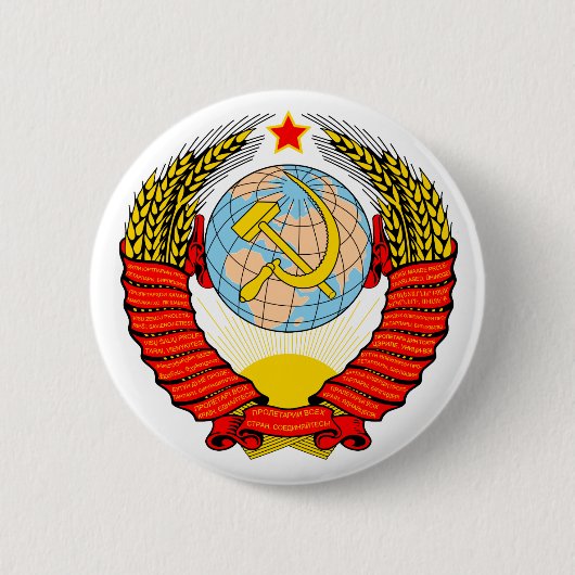 Sovjet-Unie Embleem met CCCP Ronde Button 5,7 Cm (Voorkant)