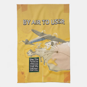 Sovjet Unie vintage reisposter uit de USSR. Theedoek