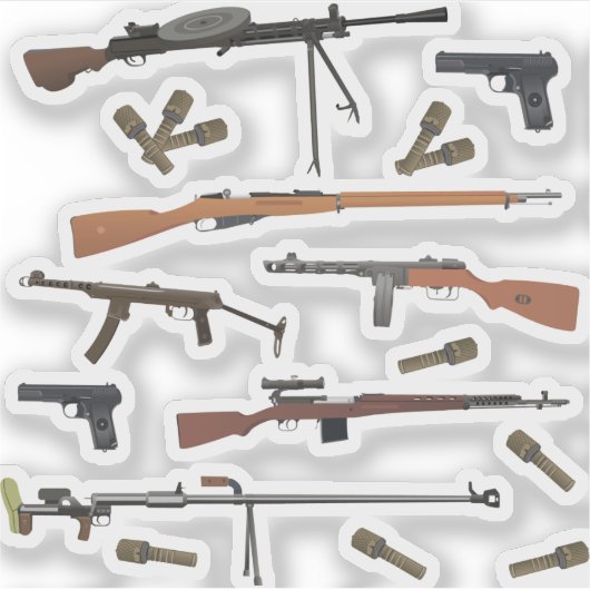 Sovjet WW2-wapens Sticker (Voorkant)