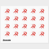 Sovjethamer en sikkelvormig ontwerp ronde sticker (Vel)