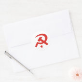 Sovjethamer en sikkelvormig ontwerp ronde sticker (Envelop)