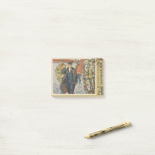 Sovjetpostzegel Lenin op het Rode plein Post-it® Notes (Op bureau)