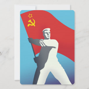 Sovjetunie arbeider vintage kunstprint.