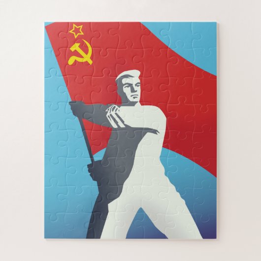 Sovjetunie arbeider vintage kunstprint. legpuzzel (Verticaal)