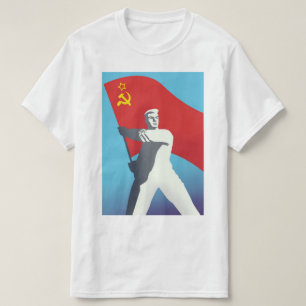 Sovjetunie arbeider vintage kunstprint. t-shirt