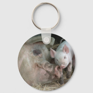 Sow met Piglet Sleutelhanger