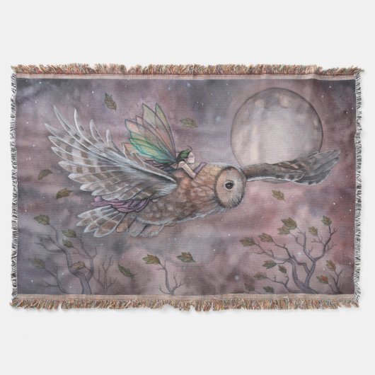 Sow Owl en Sprookjesachtige Fantasie Kunst Deken (Voorkant)