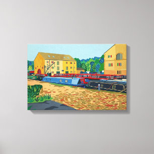 Sowerby Bridge Kanaalbekken Kunst Canvas Afdruk