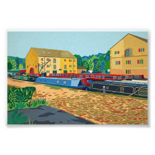 Sowerby Bridge Kanaalbekken Kunst Foto Afdruk