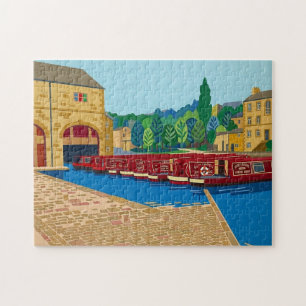 Sowerby Bridge Kanaalbekken Matisse Stijl Kunst Legpuzzel