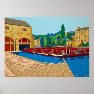 Sowerby Bridge Kanaalbekken Matisse Stijl Kunst Poster