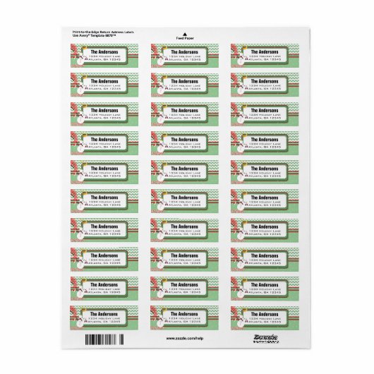 Sowman Chevron ZigZag, adres voor Kerstmis Etiket (Full Sheet)