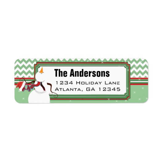 Sowman Chevron ZigZag, adres voor Kerstmis Etiket (Voorkant)