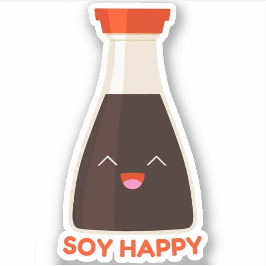 Soy Happy Cute Foodie Sticker (Voorkant)