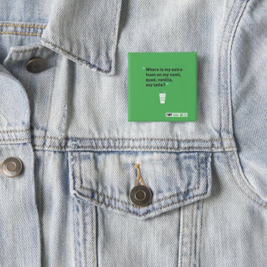 Soy Latté Vierkante Button 5,1 Cm (In situ)