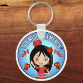 Soy Muuy Flamenca: Morena y Traje Gitana Rojo Sleutelhanger (Voorkant)