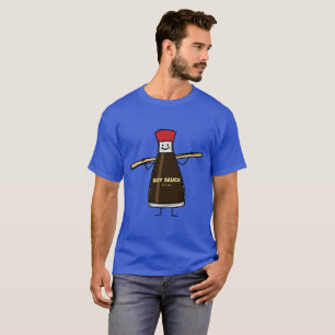 Soy Sauce Bottle kruis Aziatische stokjes T-shirt