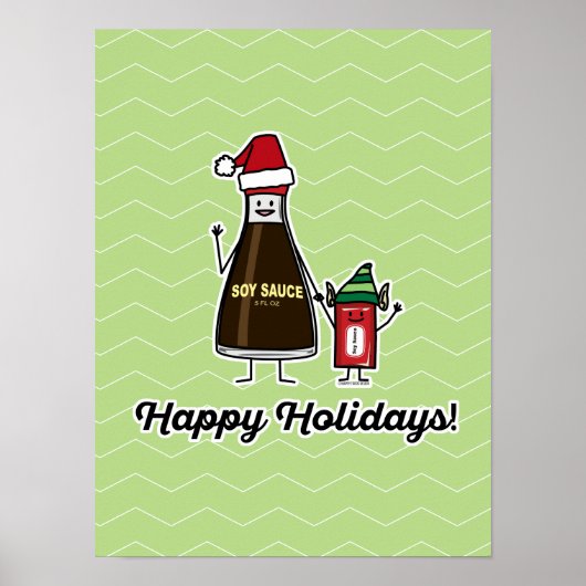 Soy Sauce Bottle Packet kind, kerstman Poster (Voorkant)