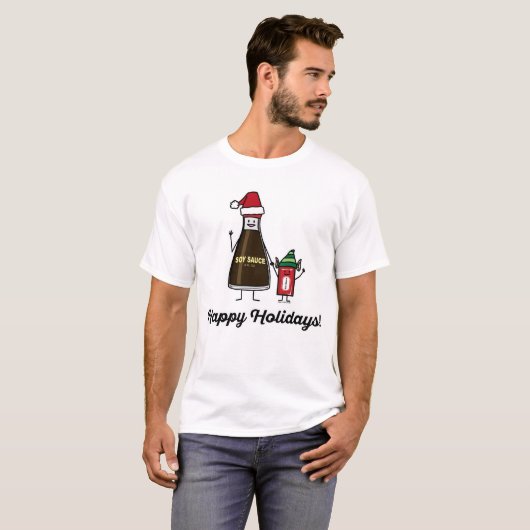 Soy Sauce Bottle Packet kind, kerstman T-shirt (Voorkant volledig)