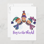 Soy to the World Holiday Feestdagenkaart (Voorkant / Achterkant)