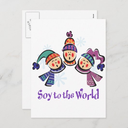 Soy to the World Holiday Feestdagenkaart (Voorkant / Achterkant)