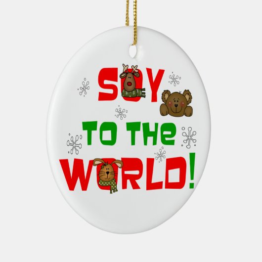 Soy to World Kerstmis Keramisch Ornament (Rechts)