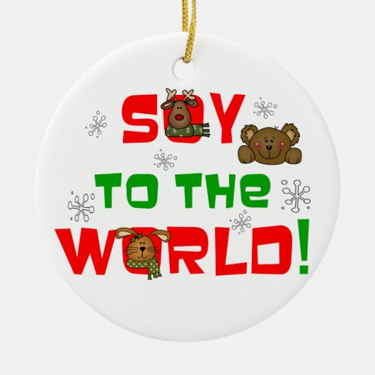 Soy to World Kerstmis Keramisch Ornament (Voorkant)