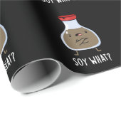 Soy What Funny Soy Sauce Pun Dark BG Cadeaupapier (Rol Hoek)