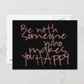 Soyez avec quelqu'un qui vous rend heureux - carte (Devant / Derrière)
