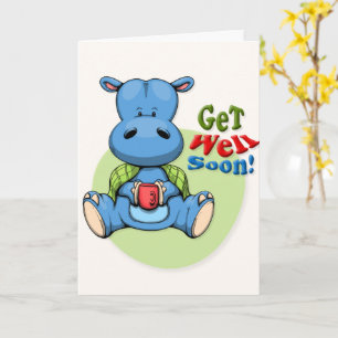 Soyez Bien Bientôt Cute Carte De Voeux Hippo