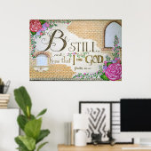 Soyez calme, Psaume 46:10 - Art mural (Bureau à domicile)