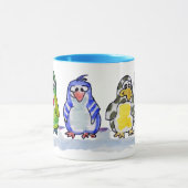 Soyez Cool Cartoon Pingouins Ringer Mug (Centre)