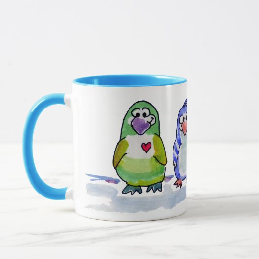 Soyez Cool Cartoon Pingouins Ringer Mug (Gauche)