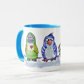 Soyez Cool Cartoon Pingouins Ringer Mug (Devant gauche)