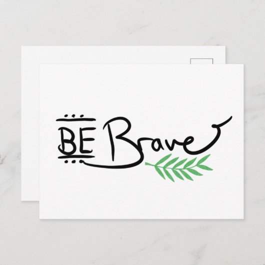 Soyez courageux Carte postale Watercolor (Devant / Derrière)