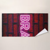 Soyez courageux inspiration citation néon texte ef (Serviette de bain)