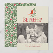 Soyez de joyeux cartes photos cardinaux de Noël (Devant / Derrière)
