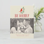 Soyez de joyeux cartes photos cardinaux de Noël (Debout devant)