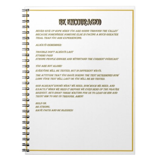 Soyez encouragé Journal (Devant)
