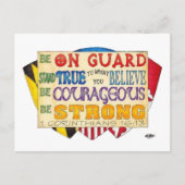 Soyez fort Bouclier Inspiration Carte Postale (Devant)