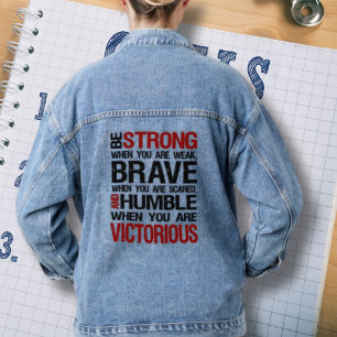 Soyez fort Brave Citation Motivationnelle Bleu