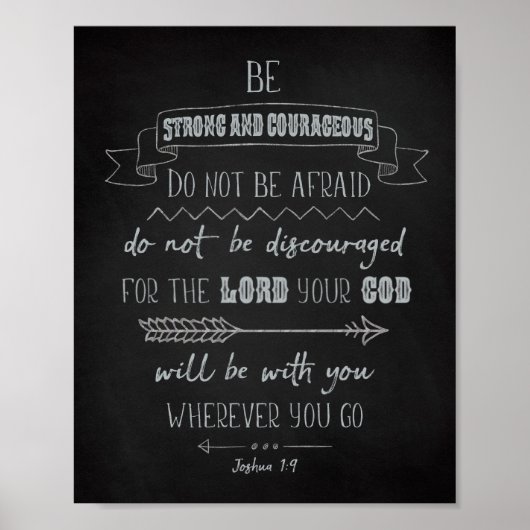 Soyez fort et courageux, Joshua 1:9 Poster (Devant)