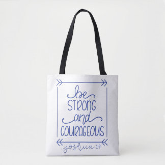Soyez fort et courageux Sac fourre-tout