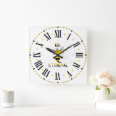 Soyez forte Veste Jaune Carré Horloge Mur (Maison)