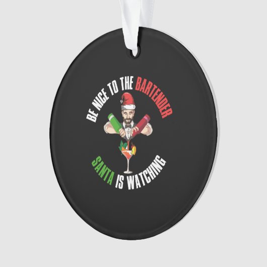 Soyez Gentil Au Bartender Funny Santa Claus Don (devant)