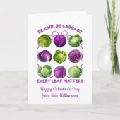 Soyez gentil CABBAGE Carte de la Saint-Valentin po (Devant)