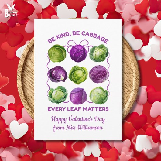 Soyez gentil CABBAGE Carte de la Saint-Valentin po