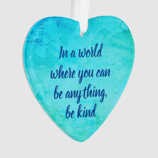 Soyez gentil et inspirant citation bleu vert (devant)