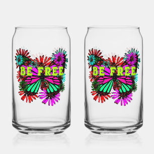 Soyez Gratuit - Papillon Coloré Et Fleurs Hippie