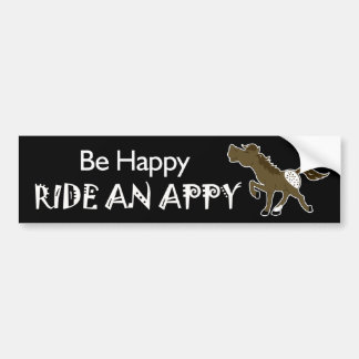 Soyez Happy Ride Un Appaloosa Appy (Noir) Sticker